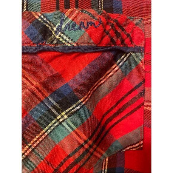 Victoria’s Secret Pajamas Red Plaid, Size S Drawstring Pants, Button Top.  Cozy - Picture 6 of 7